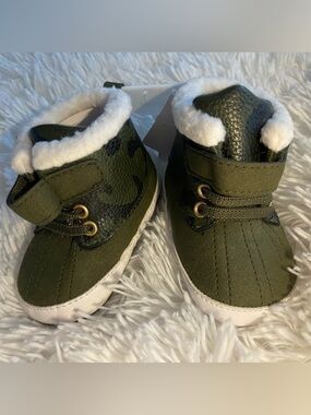 Rising Star Olive Green Faux Fur Lined Kids' Soft Boots